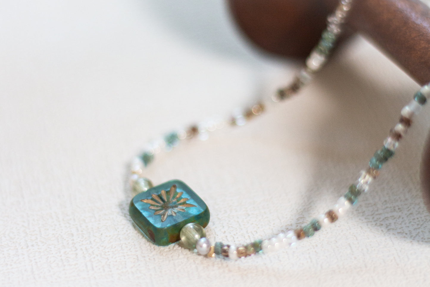 Glazed Cube|Necklace|Aqua