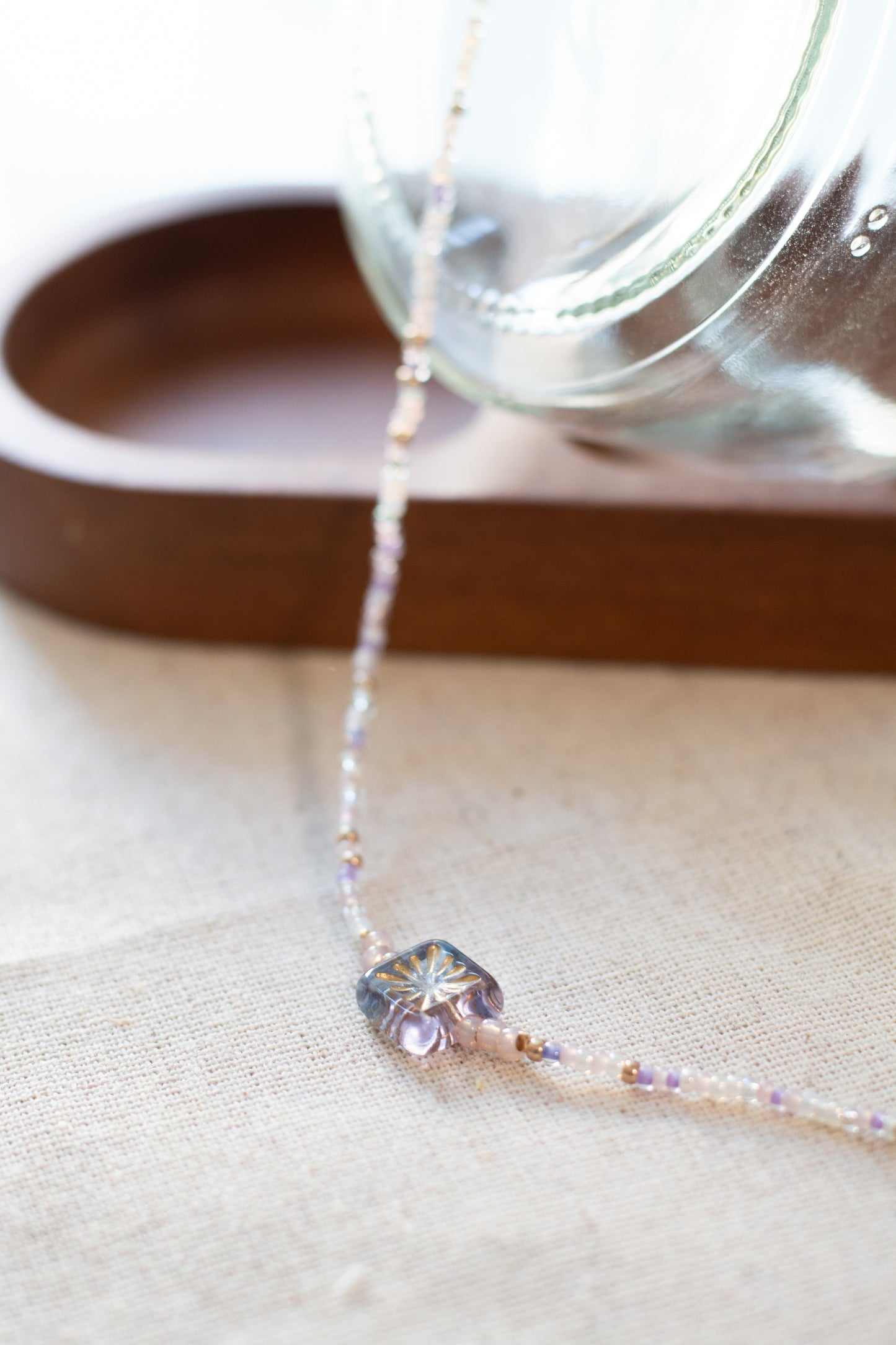 Lapis Lazuli Cube Pendant Necklace | Purple