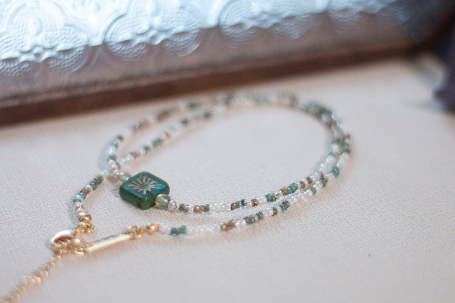 Glazed Cube｜Necklace｜Aqua