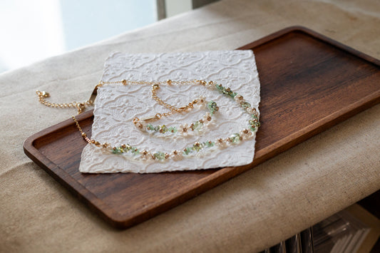 Starlight Floral Whisper｜Necklace｜Jade