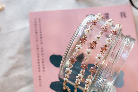 Starlight Floral Whisper | Bracelet | Champagne Pink